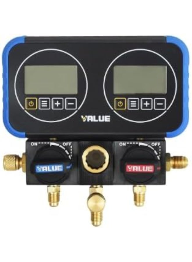 فاليو مجموعة مانيفولد خدمة رقمية من VALUE موديل VRM2-0101i لتكييف الهواء وغازات التبريد، بشاشة رقمية ومقياسين رقميين، مع 3 خراطيم - Image 3